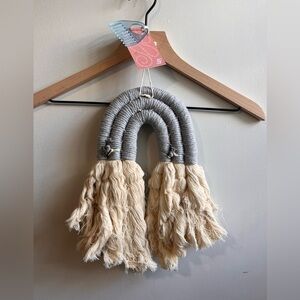Trendy Boutique Gray and Cream Woven Wall Hanging